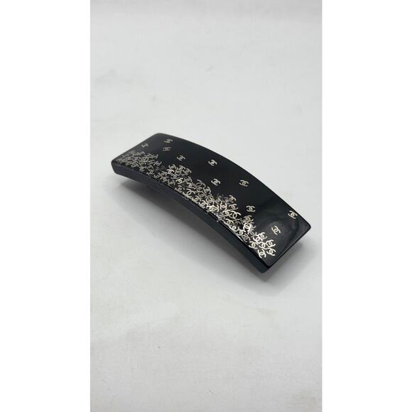 Chanel Black Silver-tone Interlocking CC Charm hair clip - Picture 13 of 13